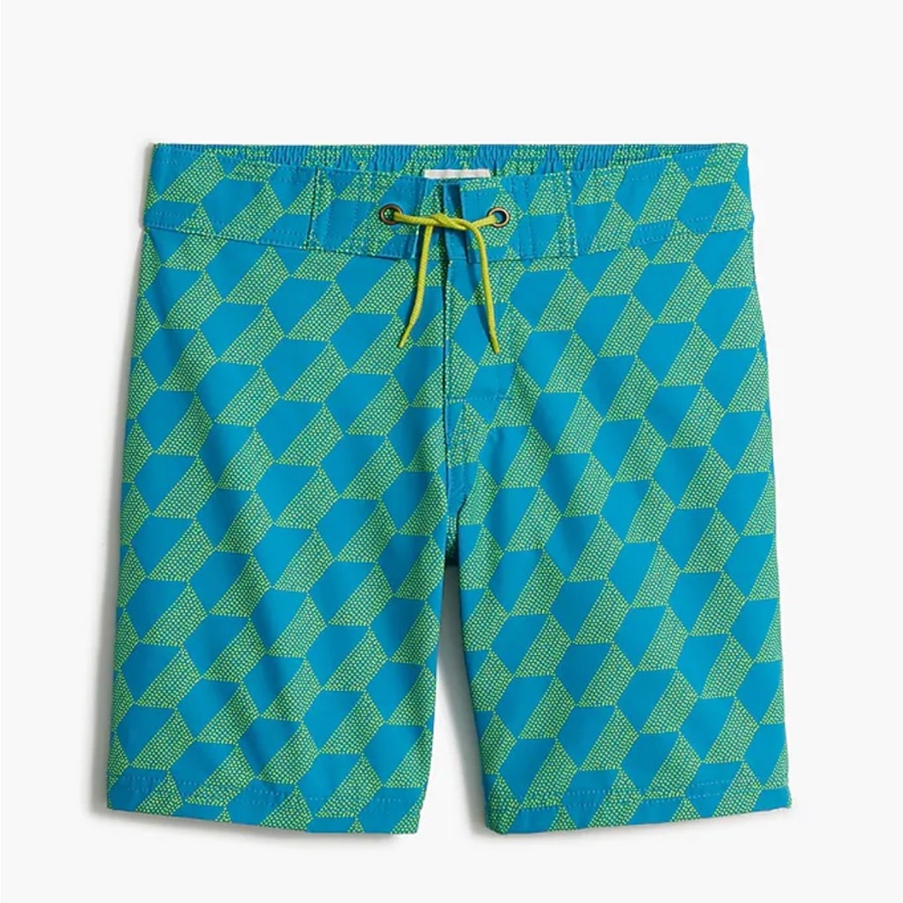 NWT J.Crew Boys Swim Trunk, Geometric, Size 12